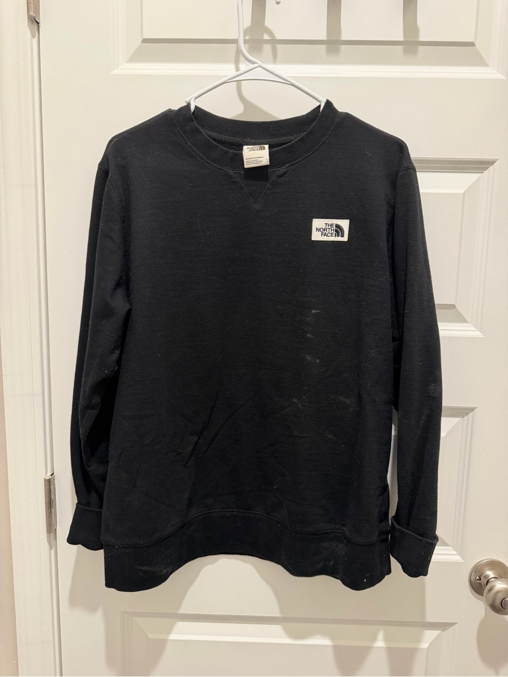 The North Face Black Pullover Sweatshirt with Patch Logo